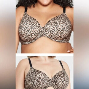 Auden, 46D, NEW,superstar,animal print full coverage, lightly lined t-shirt bra.